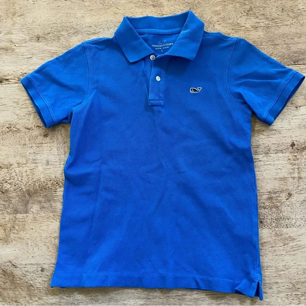 Vineyard Vines Boys’ Sz 5‎ Blue Mesh Knit Polo